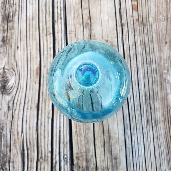 Vintage Homco Glass‎ Votive Sconce Cup Candle Holder Peg Tall Blue Swirl - Picture 8 of 9